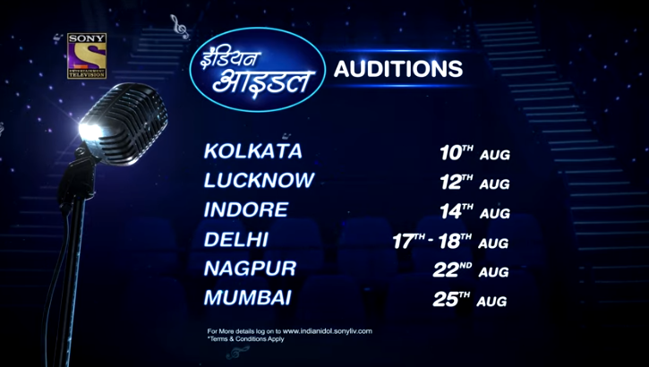 Indian Idol 2019 Audition Date